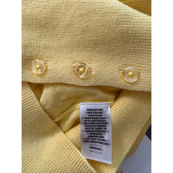 New HALOGEN Women's Yellow Button Cuff Crewneck Sweater Size L - Picture 8 of 9